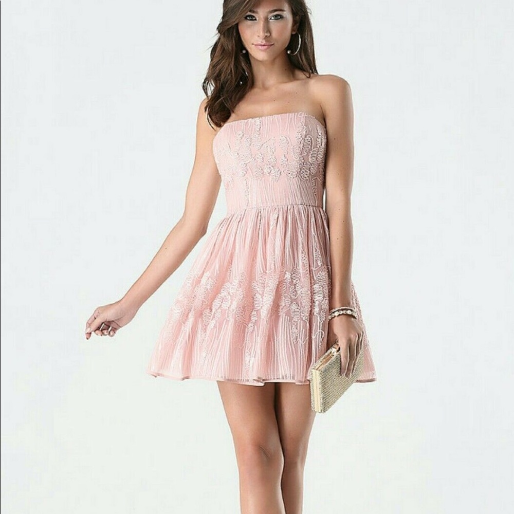 Bebe strapless beaded dress